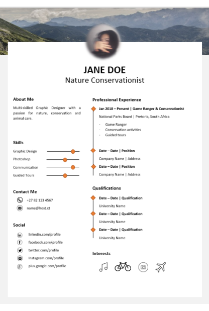 Elegant 0001 Blue Grey Curriculum Vitae