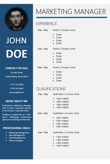 Elegant 0002 Blue Grey Curriculum Vitae