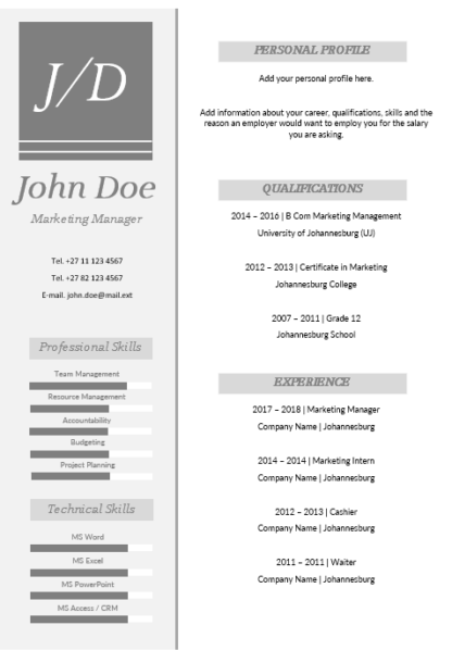 Elegant 0005 - Blue Grey Curriculum Vitae