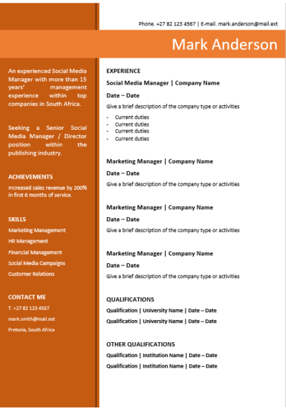 Elegant 0020 Brown Curriculum Vitae