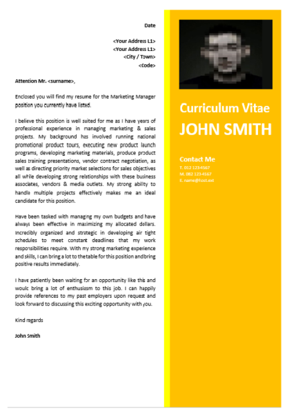 Modern 0001 Gold Cover Letter