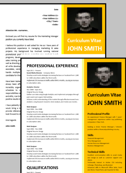 Modern 0001 Gold CV+Cover Letter