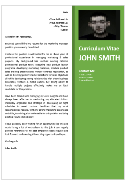 Modern 0001 Green Cover Letter