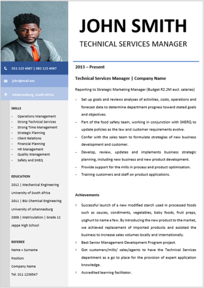 Technical Services Manager Curriculum Vitae