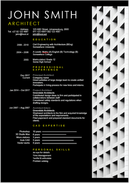 Architect Curriculum Vitae