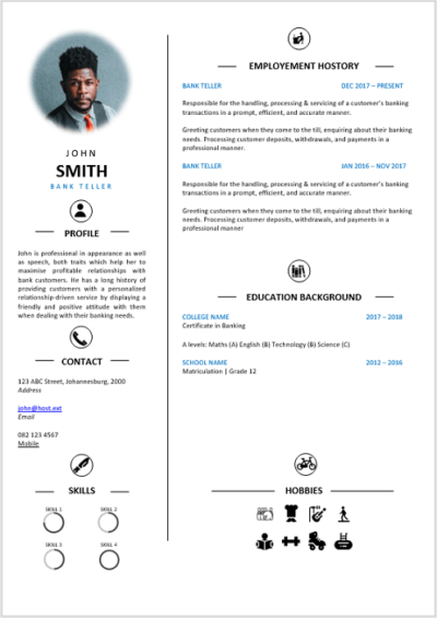 Bank Teller Curriculum Vitae - Professional Cv Templates