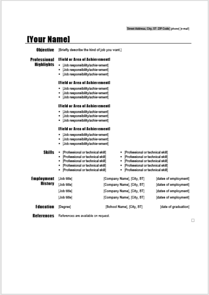 Basic 0004 - Curriculum Vitae