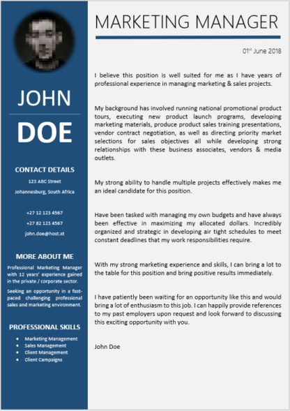 Elegant 0002 Blue Grey Cover Letter