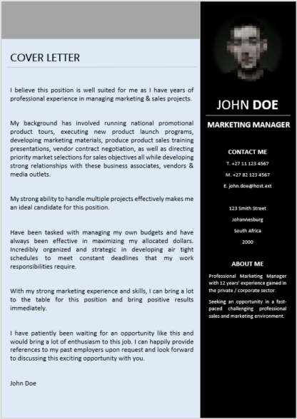 Elegant 0003 Blue Cover Letter