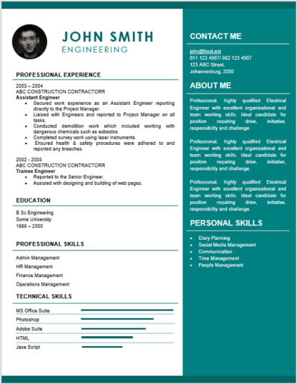 Engineering Curriculum Vitae