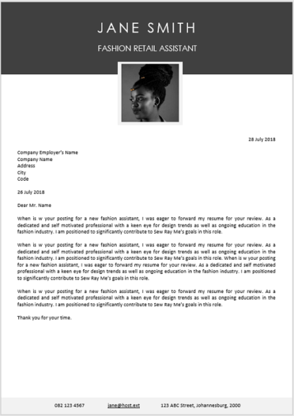 Fashion Retail Cover Letter