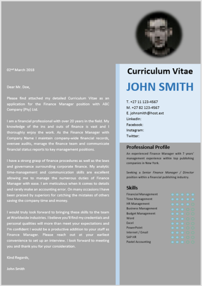 Modern 0003 Blue Grey Cover Letter