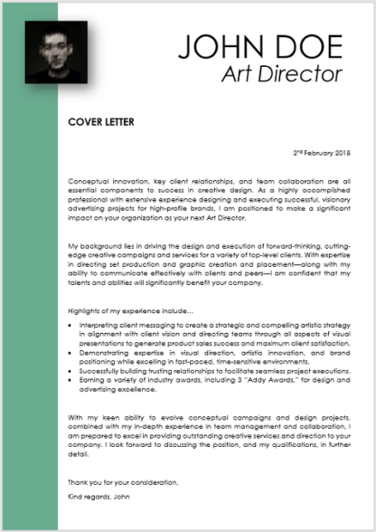 Modern 0007 Green Cover Letter