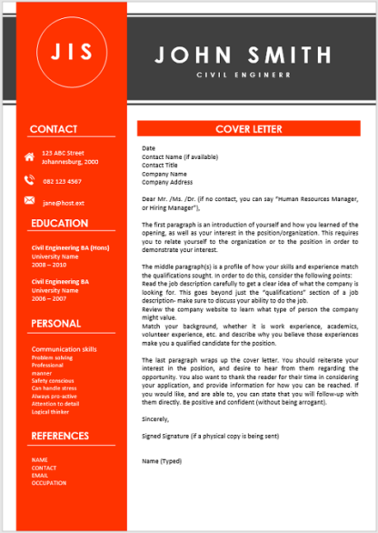 Civil Engineer Cover Letter